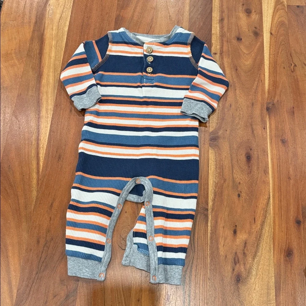 Carter's Striped Navy‎ and Solid Green Footies